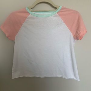 Super cute tight crop top with pastel colors